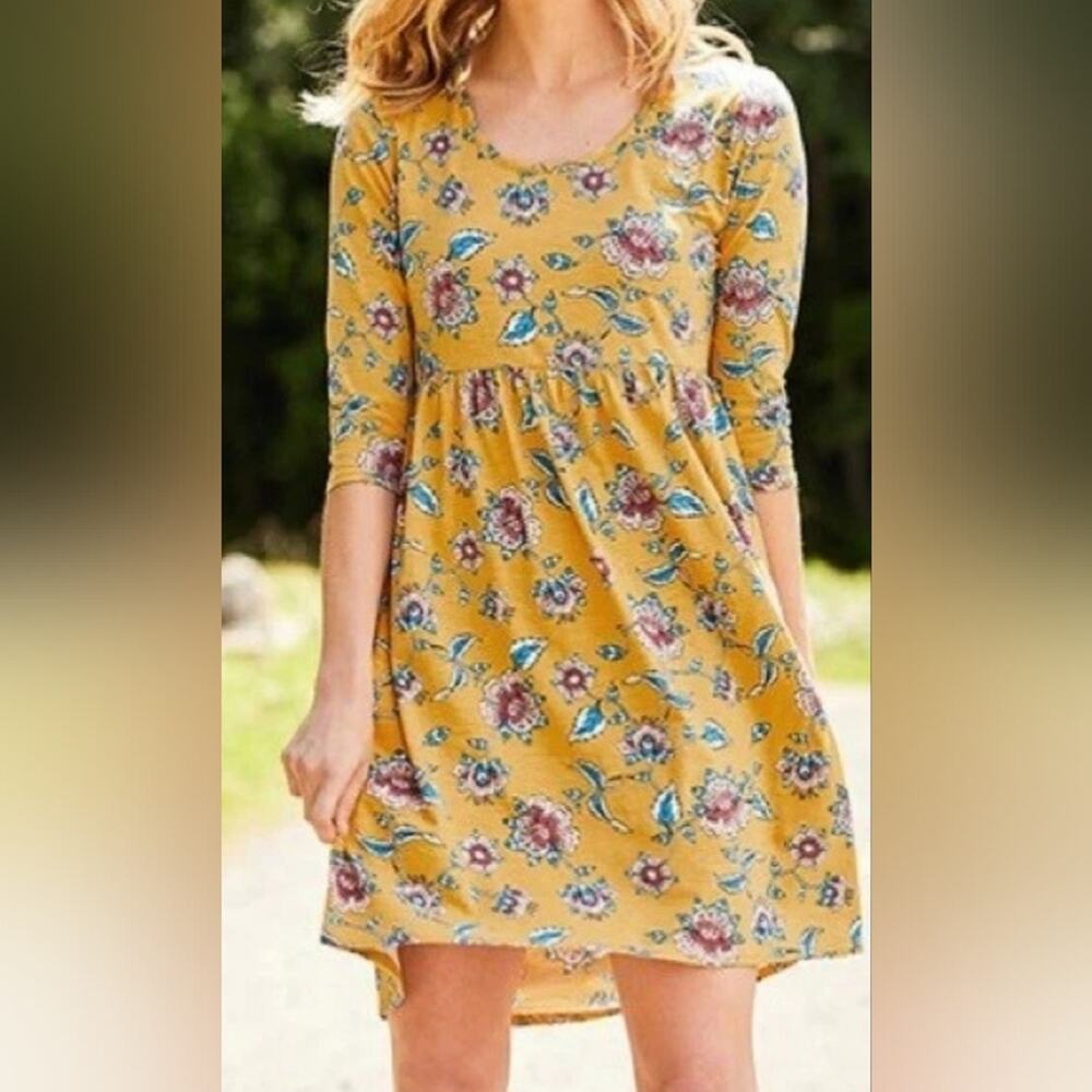 Matilda Jane Yellow Floral Long Sleeve Dress Sz.XS #1665
